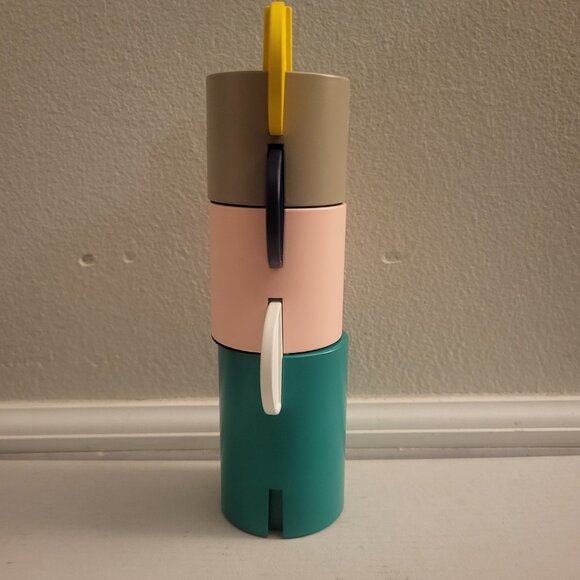 1970s VTG Ikea Adelhet Metal Round Stackable Candle Tealight Holders multicolor - Picture 8 of 9